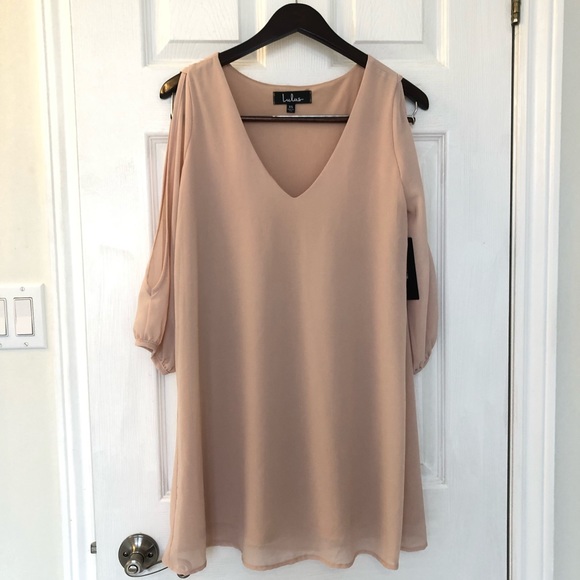 Lulu’s split sleeve mini dress, blush pink, extra small - Picture 2 of 5
